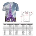 thumbnail image 2 of Blossoming Paris Eiffel Tower Women's Short Sleeve Tops Casual Blouses T Shirt, 2 of 6