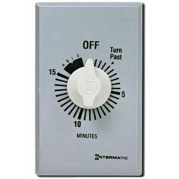 Intermatic Timer,Spring Wound,15 Min,SPST,Silver FF15MH