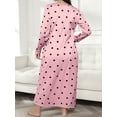 thumbnail image 4 of ValueVibe Plus Size Nightgown for Women Long Sleeve Sleepshirt Crew Neck Full Length Sleepdress with Pink Love Print, 1XL, 4 of 5