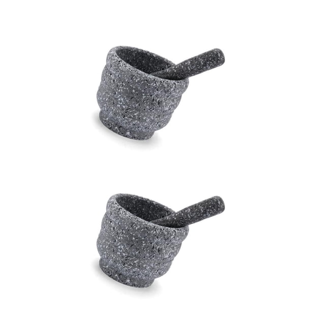 Yuarrent Juego de especias multifuncional exquisito para alimentos, cuenco sólido de hierbas fuertes, mortero inodoro, tipo mortero de Tipo C 2Conjunto