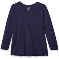 thumbnail image 4 of Just My Size OJ043 T-Shirts à Manches Longues Col en V 100 % Coton pour Femmes, Marine - 5TG, 4 of 5