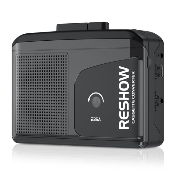 Reshow Walkman Reproductor de Casetes a Convertidor Digital MP3 con Reducción de Ruido, Grabadora de Cinta Portátil, Negro