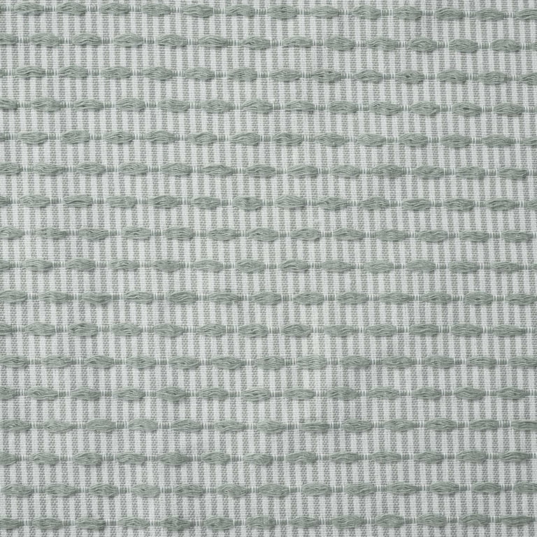 Fabric Shower Curtain with Green and White Pinstripe photo 5