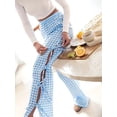 thumbnail image 5 of Womens Gingham Plaid Wide Leg Pants Y2k Lounge Pants Lace Up Loose Trousers S, 5 of 10