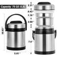 thumbnail image 2 of NEX Food Jar 75Ounce Wide Mouth Stainless Steel Vacuum Insulated Lunch Thermos Silver, 2 of 7