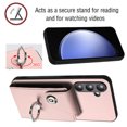 thumbnail image 5 of Wallet Case Compatible for Samsung Galaxy S23 FE with Card Holder, Rotation Finger Ring Kickstand Card Slots Case, Classic PU Leather Shockproof Magnetic Button Cover for Galaxy S23 FE, Pink, 5 of 7