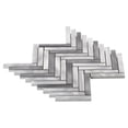 thumbnail image 3 of Sample - Gray Aluminum Metallic Metal Herringbone Mosaic Tile Kitchen Bath Backsplash, 3 of 6