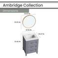 thumbnail image 4 of Hanover Ambridge 24'' Vanity Cabinet with Sink Combo for Bathroom, Powder Room | Pre-Assembled Cabinet | Accent Mirror | Artificial Stone Countertop, Gray Cabinet | HANVN0104-24-0GR, 4 of 12