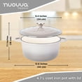 thumbnail image 2 of Olla de hierro fundido con tapa – Cacerola esmaltada antiadherente, apta para horno hasta 260 °C – Resistente olla holandesa – Gris, 5 cuartos, 24 cm – de Nuovva, 2 of 5
