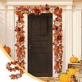 thumbnail image 5 of YgkuHd Halloween Garland, Holiday Door 5.9FT Hanging Fireplace Wreath Thanksgiving Pumpkin Maple Leaf Wicker Decoration Berry Decoration Halloween Maple Leaf Flower, 5 of 8