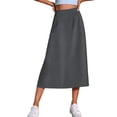 thumbnail image 2 of Gamivast Skirts for Women High Waisted A-Line Midi Skirt with Pockets Casual Skirt Work Office Skirt Flowy Pull on Modest Business Commuter Daily Wear Gray M, 2 of 6