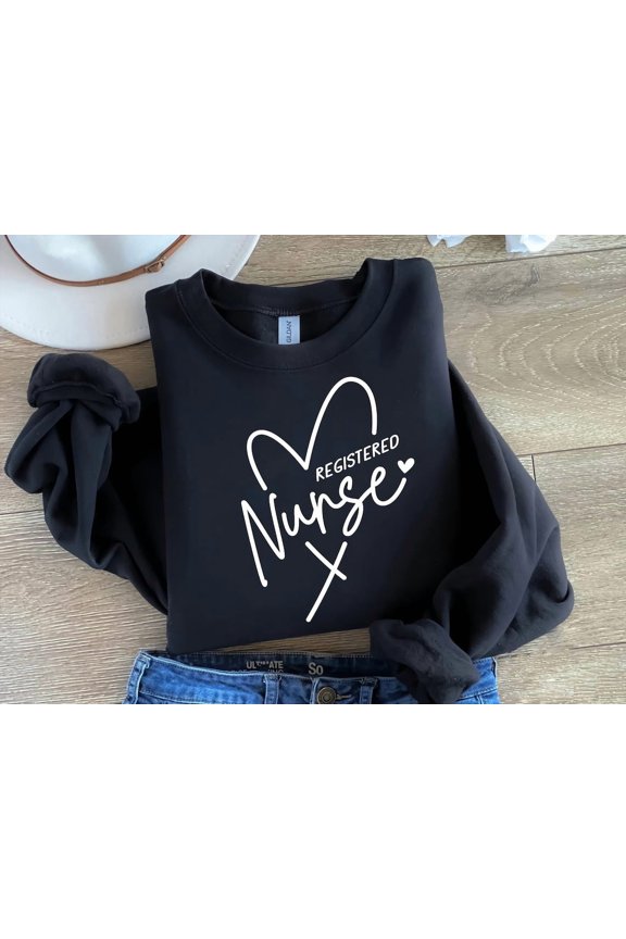 Registered Nurse Long Sleeve Shirt: RN, Soft Cotton Blend