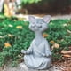thumbnail image 5 of Estatua de Buda meditando con un gato gris caprichoso, escultura decorativa para jardín interior y exterior, colección Happy Cat, regalos para amantes de los gatos, mujeres, amantes de los, 5 of 7