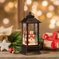thumbnail image 4 of Lighted Christmas Snow Globe Lantern Crafts Desktop Statue Table Centerpiece for Snowman, 4 of 8