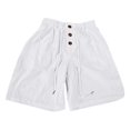 thumbnail image 3 of Awwp Men's Linen Blend 5 Inch Casual Shorts Elastic Waist Button Front Loose Fit Summer Walking Shorts Beach Vacation Bottoms White Size: L, 3 of 7