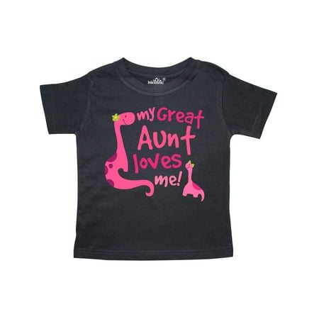 

Inktastic My Great Aunt Loves Me Dino Gift Toddler Toddler Girl T-Shirt