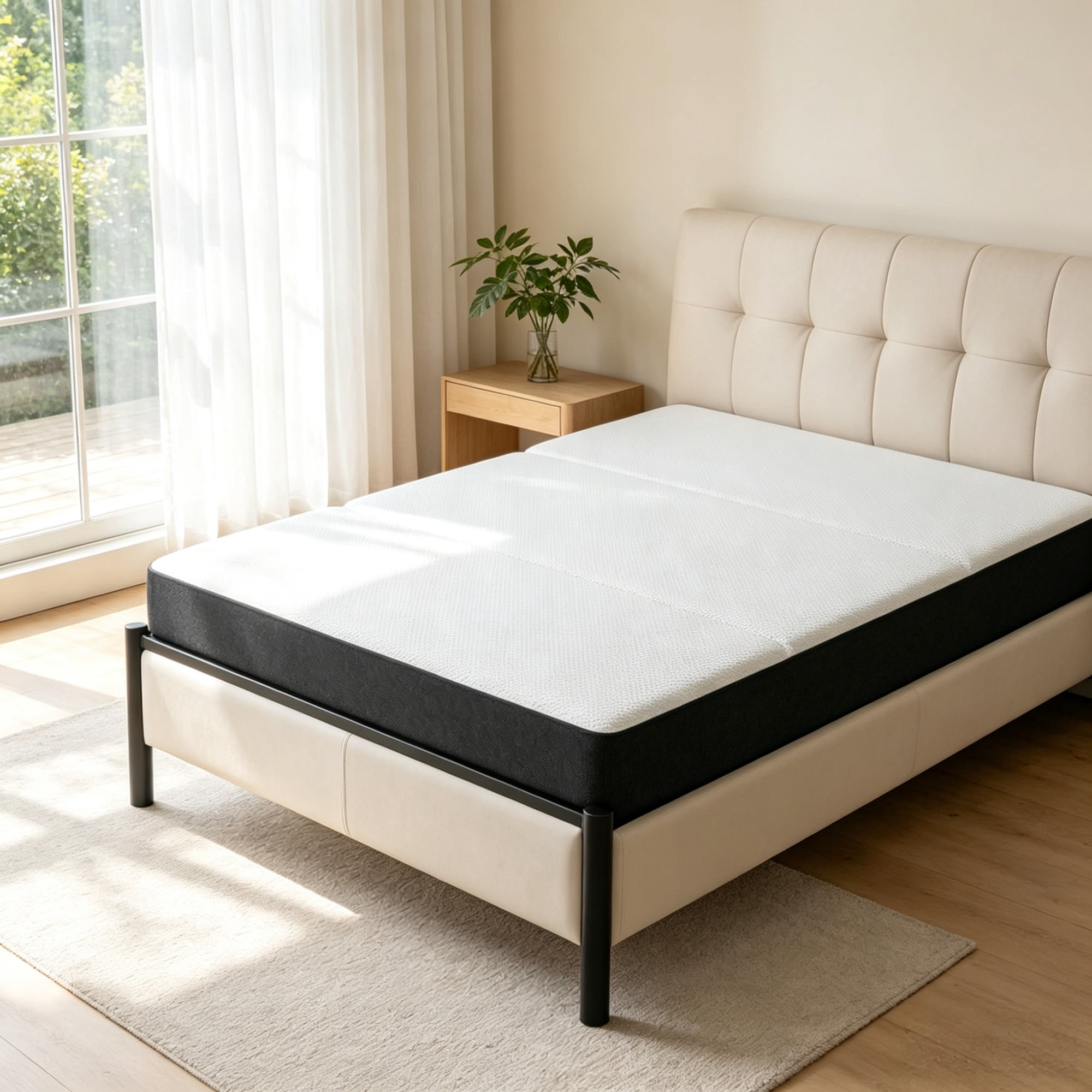 6 Inch Trifold Memory Foam Mattress 75" x 54", Full Size Foldable Bed for Camping RV Road Trip（Only Mattress）