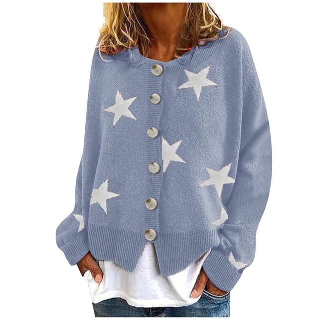 Moda mujer manga larga cárdigan estampado otoño Casual abrigo blusa Top Fridja BV0+3464