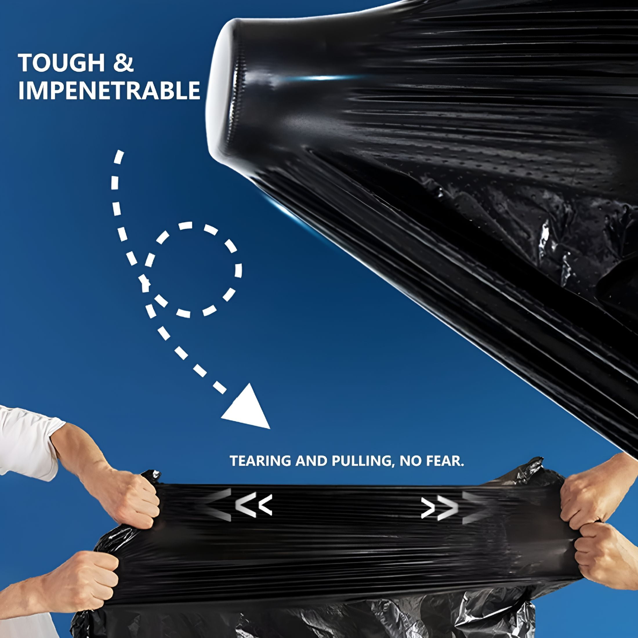 CCOCC Trash Bags Heavy Duty,100 Count,50-60 Gallon,Large Black Garbage Bags,Suitable for Household and Outdoor Use