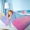 thumbnail image 5 of Homewish Glitter Stars Queen Bedding for Girls, Rainbow Galaxy Bedding Comforter Set Queen, Blue Pink, Colorful Stars Reversible, 7 Pieces, 5 of 7