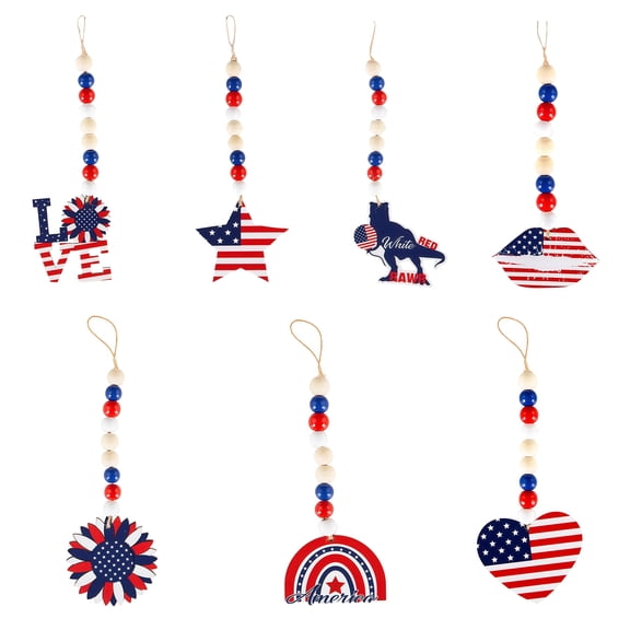 Patriotic Beaded Hanging Decorations – Set of 7 Styles Independence Day