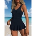 thumbnail image 4 of URSOFINE Women One Piece Tummy Control Swimsuit Modest Swim Dress Bathing Suit Skirt Swimwear, 4 of 4