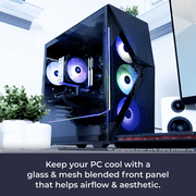 iBUYPOWER Slate MESH Gaming PC Desktop Computer Intel Core i7 14700F CPU, NVIDIA GeForce RTX 4060 8GB GPU, 32GB DDR5 RGB 5200MHz RAM, 1TB SSD, Windows 11 Home,Gamer Keyboard and Mouse-SMI7N4601