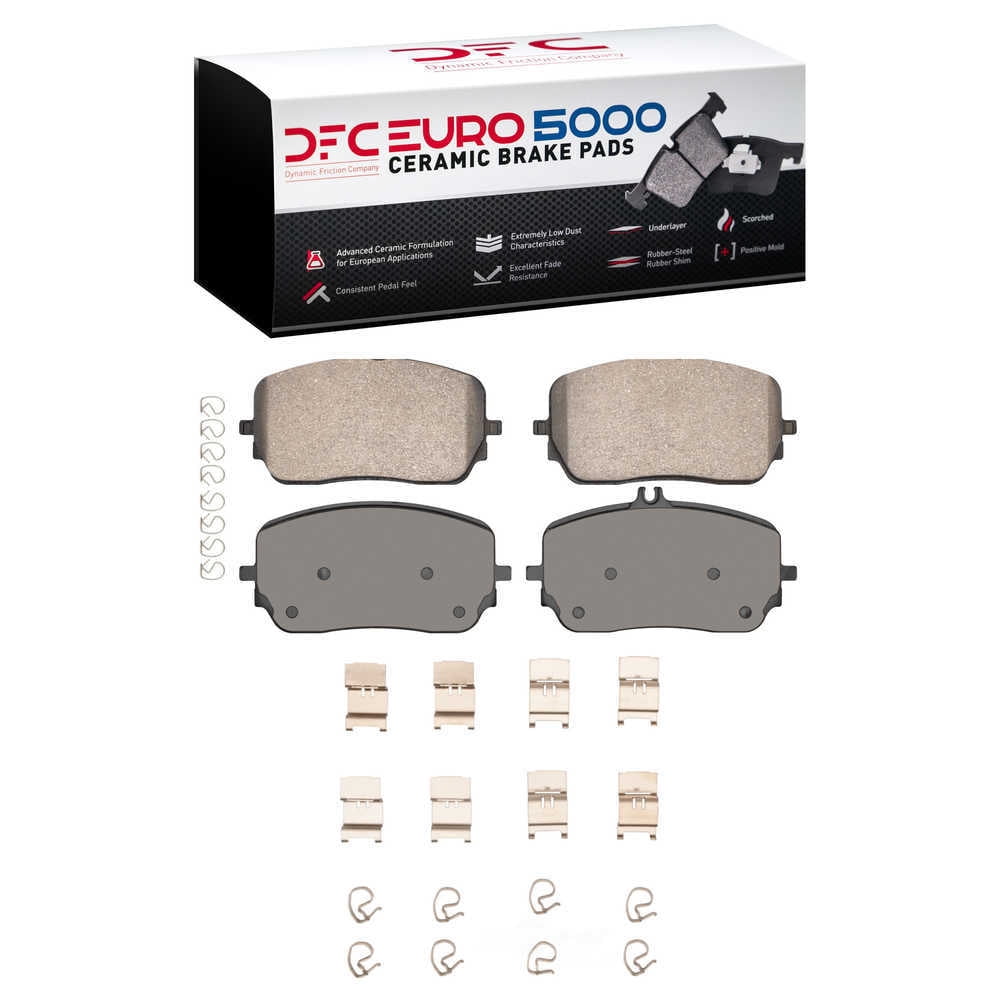 Dynamic Friction Company 1600-2237-01 DFC EURO 5000 Ceramic Brake Pads and Hardware Kit