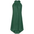 thumbnail image 5 of Womens Dresses Summer Sleeveless Strappy Halterneck Off Shoulder Elegant Solid Beach Cami Irregular Mini Swing Mini Casual Dress Green L, 5 of 6