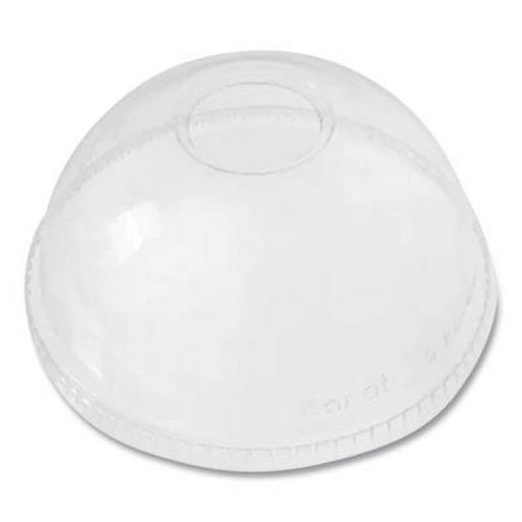 12 oz. to 24 oz. Cold Cup Dome PET Plastic Lids - Clear (1000/Carton)