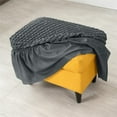 thumbnail image 4 of Lattice Stretch Ottoman Cover, Soft Dining Bench Slipcover for Living Room, Skirt Design Polyester Washable Footstool Furniture Seat Protector Bubble Covers for Kitchen and Bedroom (Dark Gray), 4 of 7