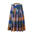 thumbnail image 6 of TinyCribz Women's Ruched Plaid Maxi Skirt High Waisted Floor Length Skirt XL, 6 of 10