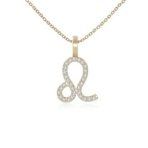 Moissanite Zodiac-Leo Shape Pendant Necklaces for Women in 18K Yellow Gold Vermeil,April Birthstone Jewelry Gifts for Her Birthday,Anniversary,Party,Mothers Day,Christmas,Graduation,Valentines