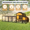 thumbnail image 5 of 120" Large Chicken Coop with Run, Wooden Hen House with Nesting Box, Ramp and Pull-Out Tray, Outdoor Rabbit Hutch Poultry Cage with 7 Doors for Backyard, Farm, 5 of 7