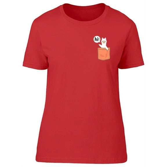 Llama In The Pocket Says Hi T-Shirt Women -Image by Shutterstock, Female x-Large