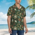 thumbnail image 4 of Haiem Red Leaves Printed Hawaiian Shirt for Men - Men’s Casual Beach Summer Shirts - Stretch Fabric with Modern Fit-Large, 4 of 7