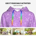 thumbnail image 4 of Salouo Lilac Glittering Pattern Hoodie Sweatshirts for Women, Autumn Pullover Hoodie Workout Sweat Women's Long Sleeve Preppy Sweatshirts-XX-Large, 4 of 7