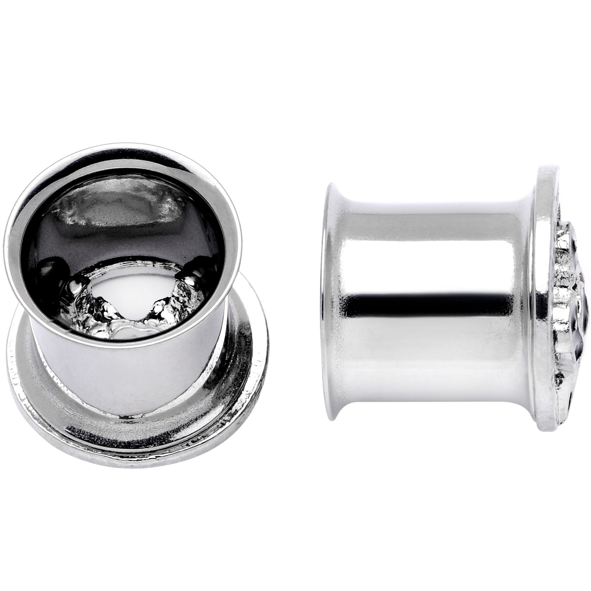 Body Candy Women 7/16" 2PC Steel Double Flare Tunnel Plug Set Family of Love Penguin Ear Plug Gauges 11mm