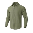 thumbnail image 4 of LEKWK Mens Linen Sets Lightweight 2 Piece Lounge Set Button Down Long Sleeve Shirt and Relaxed Pants Matching Outfits for Beach Vacation Travel, 4 of 5
