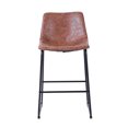 thumbnail image 2 of Plata Import Landon Leather Stool With black metal legs, 2 of 2