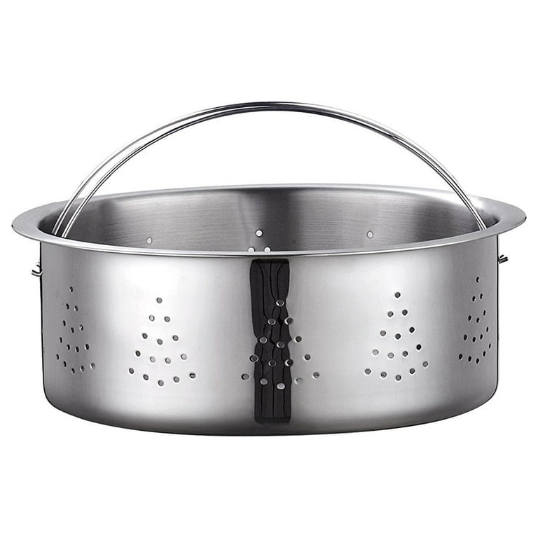 OVENTE 4.8 Quart Stovetop Stainless Steel Pasta Pot with Strainer Lid &  Locking Feature, Easy Storage and Pour Safe with Cool Touch Handles Perfect  for Cooking Noodle Veggie or Sauce, Silver CW15131S 