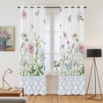thumbnail image 2 of Kitchen Curtains 84 Inch Length 2 Panels, Spring Daisy Grommets Window Treatment Curtain, Blue Moroccan White Wildflowers Country Plants Thermal Curtains Drapes for Living Room/Bathroom, 2 of 9