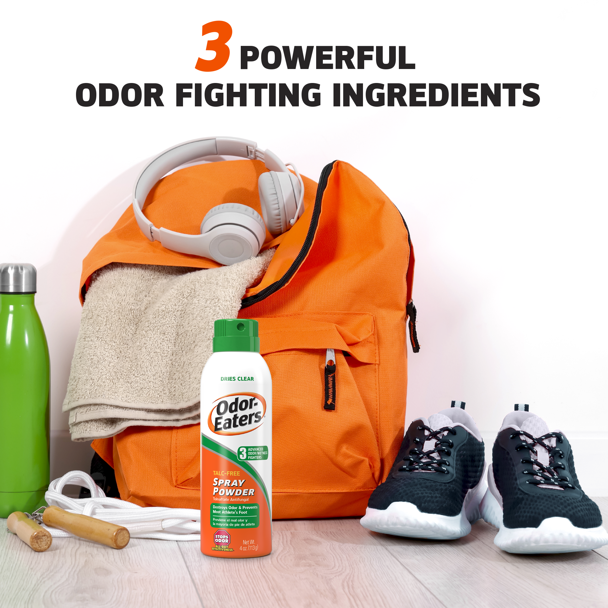 Odor-Eaters Foot Spray Powder Deodorant, Odor Control, & Sweat Absorbing, 4 oz - image 5 of 10