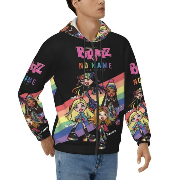 Unisex Brat-z Zip Up Hoodie with Pockets 3D Graphic Comfort Long Sleeve Soft Hoodie For Men Women