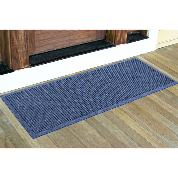 Aqua Shield Squares Doormat Navy 22 X60 Runner Walmart Com Walmart Com