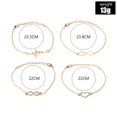 thumbnail image 5 of 4 pcs Bracelet en Or avec Coeur, Infini, ECG Courbe et Strass Or, 5 of 5
