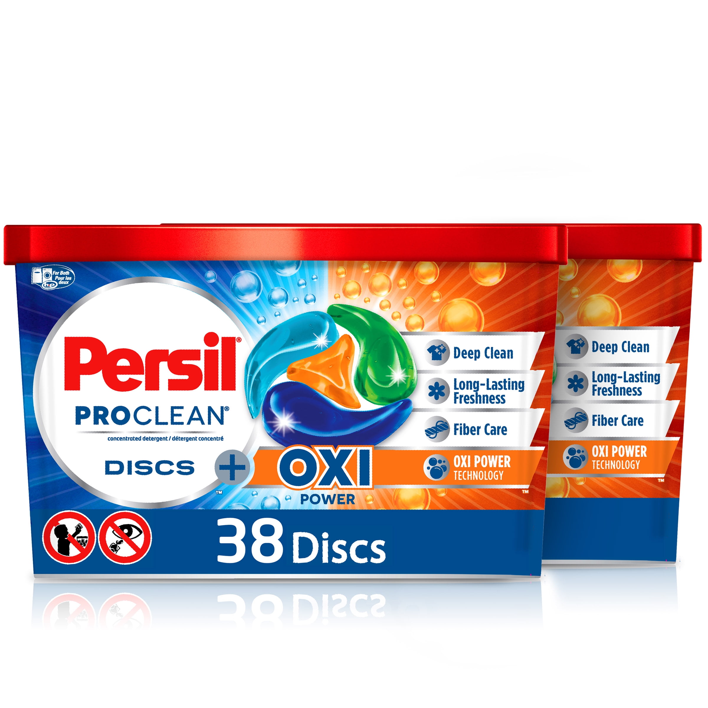 Persil Discs Laundry Detergent Pacs, Oxi, 38 Count, Pack of 2, 76 Total Loads