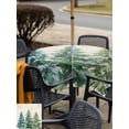 thumbnail image 4 of Outdoor Tablecloth with Umbrella Hole and Zipper, Green Christmas Tree Square Table Cloth 60x60 Inch Waterproof Tablecloth, Green Xmas Tree Snowflake Rustic Picnic Table Cover for Patio Camping, 4 of 7