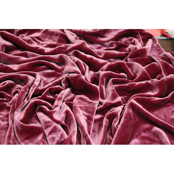 DECORATIVE SILK INC. SILK RAYON VELVET SOLID FABRIC 45” WIDE By The Yard ( PINK CHART-RUSE )