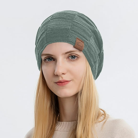 gbyLJF Women's Winter Woolen Hats Soft Warm Knitted Hat Solid Color Snow Cap for Women